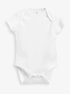 Hot Next White Essential 7 Pack Short Sleeve Bodysuits