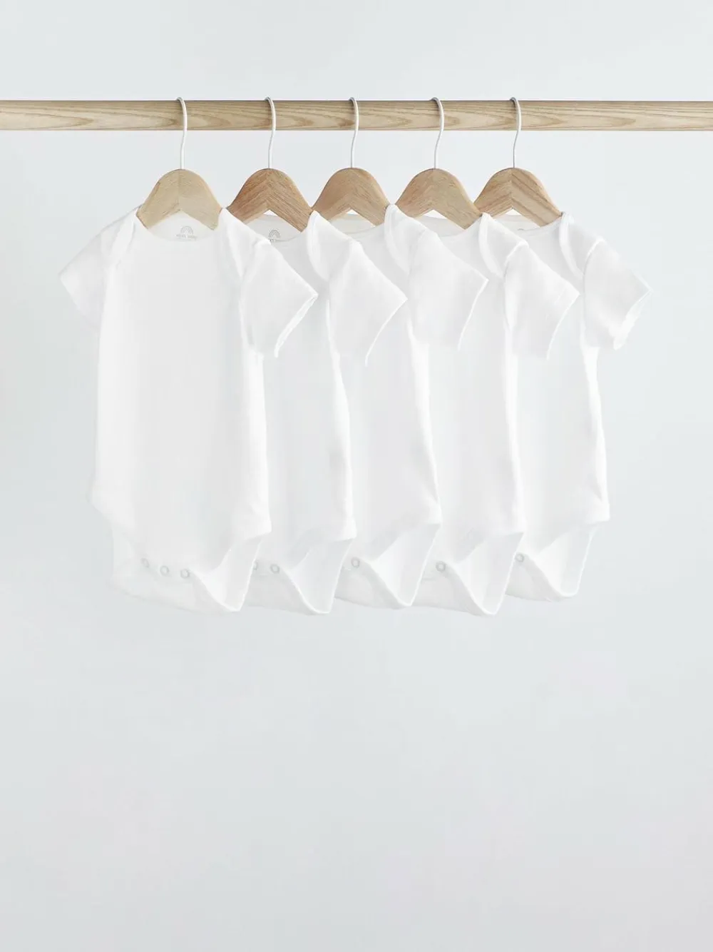 New Next White Essential 5 Pack Short Sleeve Bodysuits
