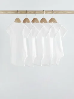 New Next White Essential 5 Pack Short Sleeve Bodysuits