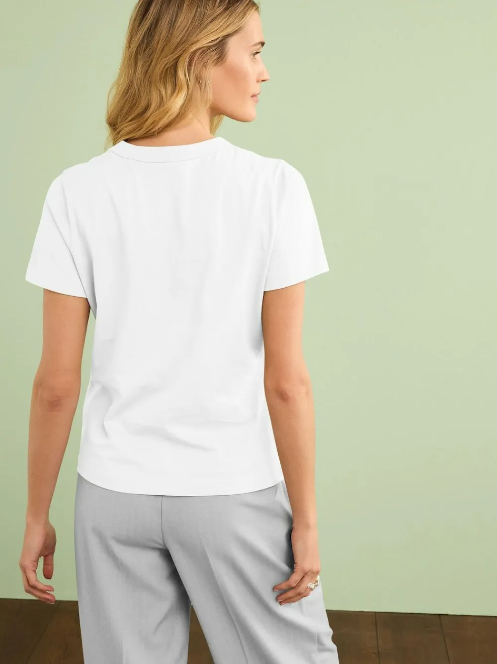 Online Next White Essential Pure Cotton Short Sleeve Crew Neck T-Shirt