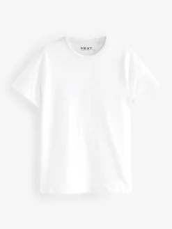 Online Next White Essential Pure Cotton Short Sleeve Crew Neck T-Shirt
