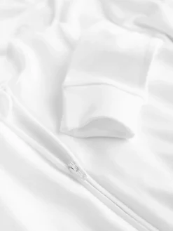 Outlet Next Essential Zipped 100% Cotton Baby Sleepsuits 3 Pack (0-3yrs) White