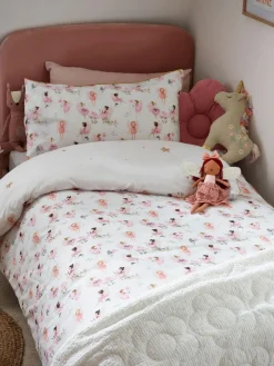 Outlet Next Printed Polycotton Duvet Cover and Pillowcase Bedding Set White Fairy Forest