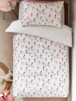 Outlet Next Printed Polycotton Duvet Cover and Pillowcase Bedding Set White Fairy Forest
