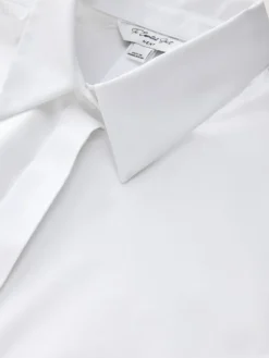 Next Fitted Stretch Essential Long Sleeve Shirts 2 Pack White