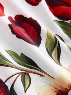 Next White Floral Bandeau Tummy Control Tankini Top^Women Swimwear