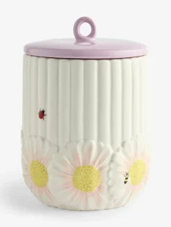 Next White Floral Ceramic Bread Bin^ Storage & Organisation