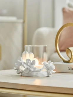 Hot Next White Floral Tealight Candle Holder