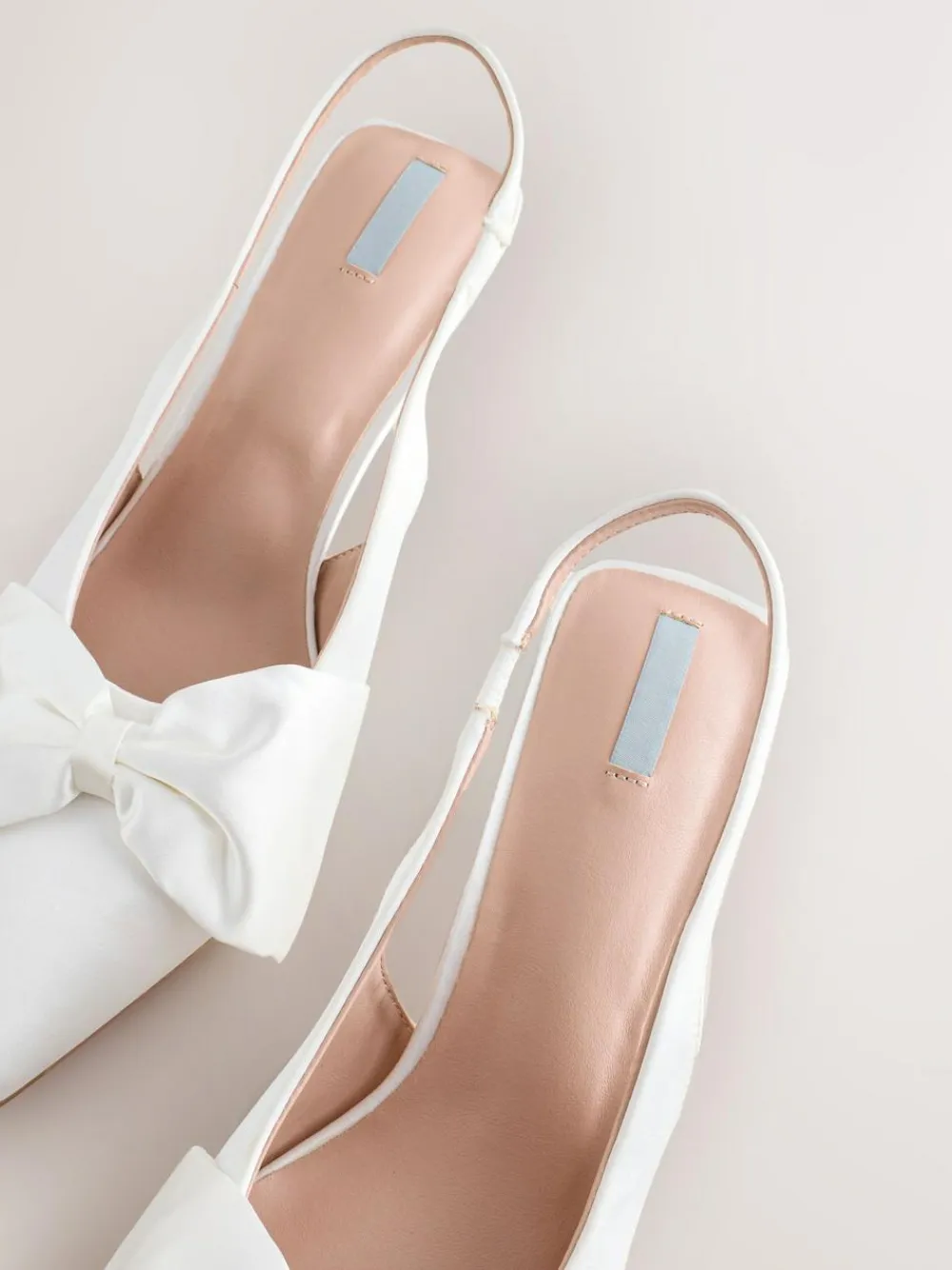 Sale Next Forever Comfort® Wedding Satin Bow Pointed Toe Slingback Heels White