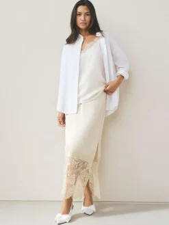 Sale Next Forever Comfort® Wedding Satin Bow Pointed Toe Slingback Heels White