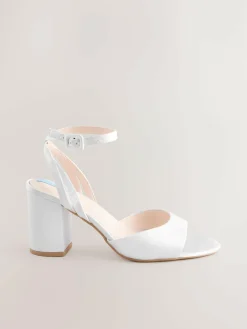 Next Forever Comfort® Wedding Round Toe Block Heel Bridal Sandals^Women Heels
