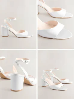 Next Forever Comfort® Wedding Round Toe Block Heel Bridal Sandals^Women Heels