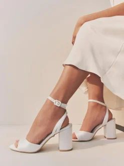 Next Forever Comfort® Wedding Round Toe Block Heel Bridal Sandals^Women Heels