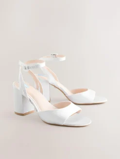 Next Forever Comfort® Wedding Round Toe Block Heel Bridal Sandals^Women Heels