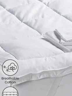 Next White Fresh 100% Cotton Mattress Topper^ Duvets & Pillows