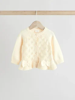 Clearance Next Frill Knitted Bow Cardigan Set (0mths-3yrs) White