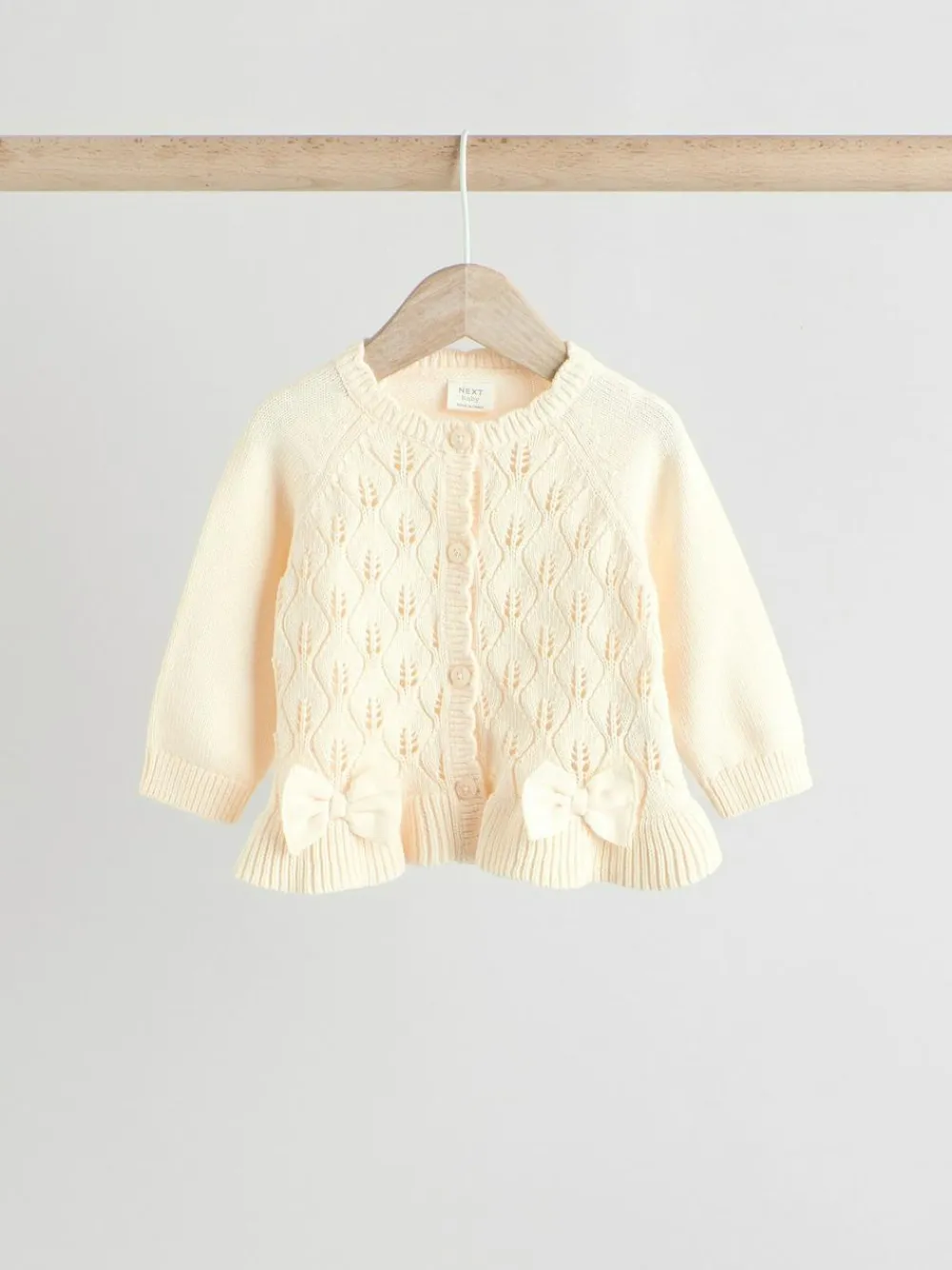 Clearance Next Frill Knitted Bow Cardigan Set (0mths-3yrs) White
