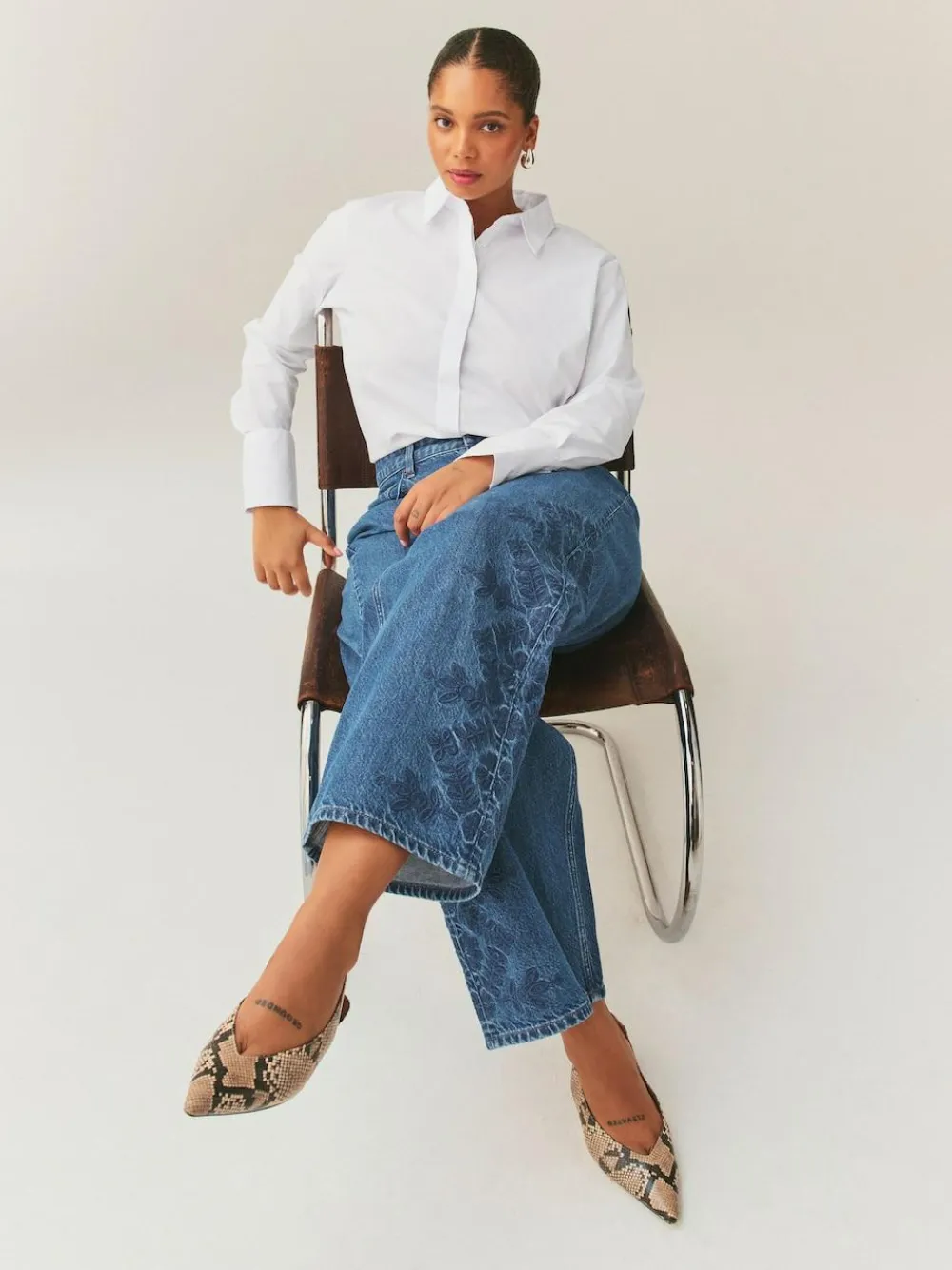 Hot Next White Fuller Bust Fitted Stretch Essential Long Sleeve Shirt