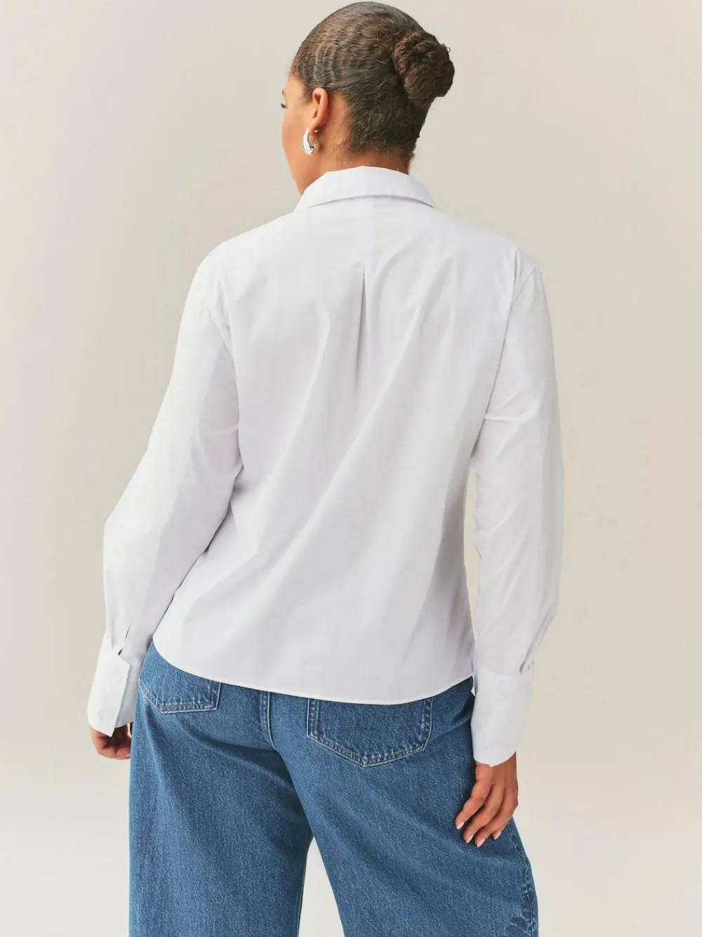 Hot Next White Fuller Bust Fitted Stretch Essential Long Sleeve Shirt