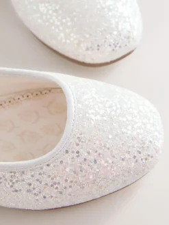 Best Next White Glitter Standard Fit (F) Mary Jane Occasion Shoes