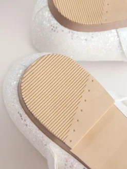 Best Next White Glitter Standard Fit (F) Mary Jane Occasion Shoes