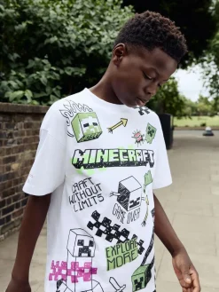 Sale Next White Graffiti Single Minecraft T-Shirt (3-16yrs)
