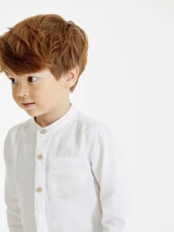 Next Grandad Collar Linen Mix Shirt (3mths-7yrs)^BOY Suits & Vest|Shirts
