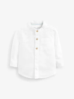 Next Grandad Collar Linen Mix Shirt (3mths-7yrs)^BOY Suits & Vest|Shirts