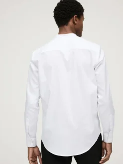 Best Next White Grandad Collar Regular Fit Button Down Easy Iron Oxford Shirt