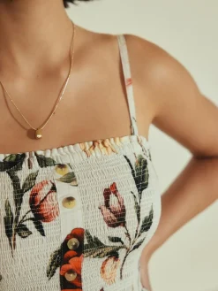 Online Next Bandeau Jumpsuit with Linen White Ground