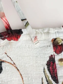 Online Next Bandeau Jumpsuit with Linen White Ground