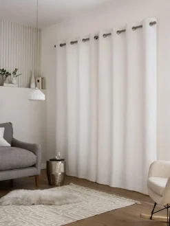Next White Heavyweight Chenille Eyelet Lined Curtains^ Curtains & Blinds