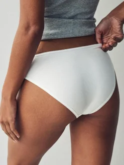 Next High Leg Cotton Rich Knickers 5 Pack^Women Panties