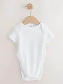 Next White Hip Dysplasia Short Sleeve Bodysuits 5 Pack^BOY Bodysuits & Vests|Vests