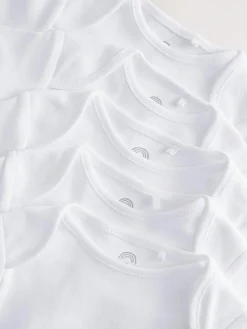 Next White Hip Dysplasia Short Sleeve Bodysuits 5 Pack^BOY Bodysuits & Vests|Vests