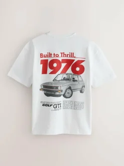Outlet Next Hot Hatch Car Graphic T-Shirt White