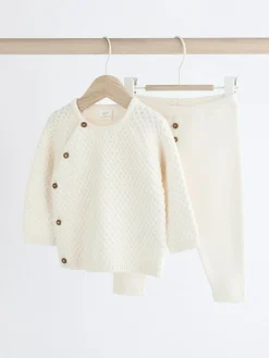 Discount Next White Knitted Jumper And Trouser Baby Set (0mths-2yrs)