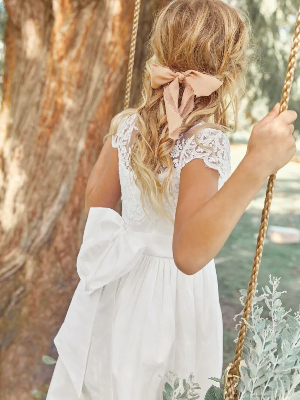 Discount Next White Lace Bodice Flower Girl Bow Dress (3-16yrs)