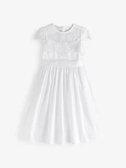 Discount Next White Lace Bodice Flower Girl Bow Dress (3-16yrs)