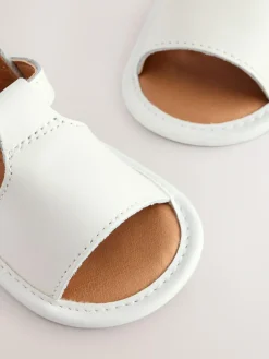 Next White Leather Touch Fastening Baby Sandals (0-24mths)^ Shoes