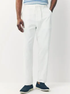 Next White Linen Blend Trousers