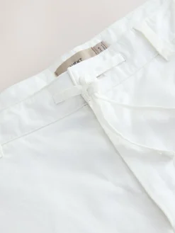 Next White Linen Blend Trousers