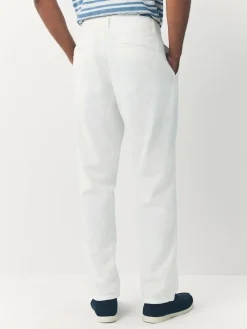 Next White Linen Blend Trousers