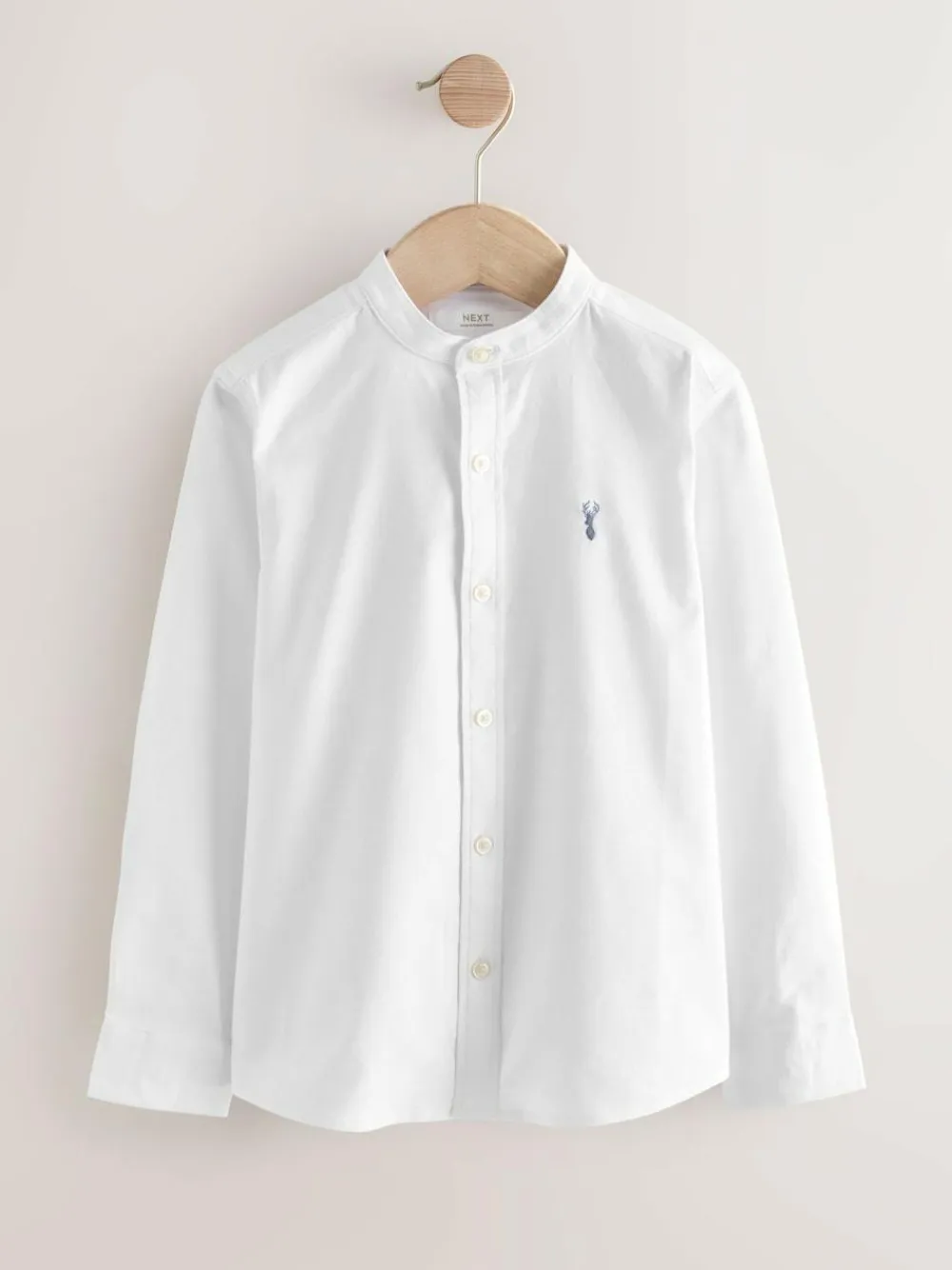 Next Long Sleeve Grandad Collar Oxford Shirt (3-16yrs)^BOY Shirts