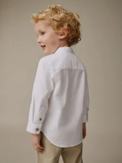 Next Long Sleeve Grandad Collar Oxford Shirt (3mths-7yrs)^BOY Suits & Vest|Shirts