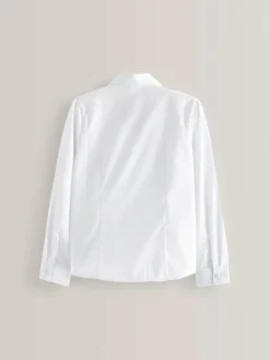 Next White Long Sleeve Lace Trim School Blouse (3-14yrs)^ Tops