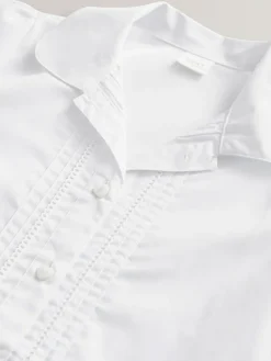 Next White Long Sleeve Lace Trim School Blouse (3-14yrs)^ Tops