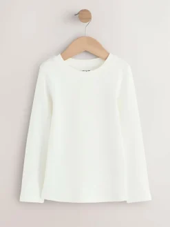 Sale Next White Long Sleeve Ribbed Tops 3 Pack (3-16yrs)