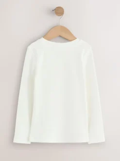 Sale Next White Long Sleeve Ribbed Tops 3 Pack (3-16yrs)