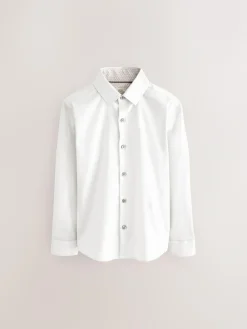 Next White Long Sleeves Smart Trimmed Shirt (3-16yrs)